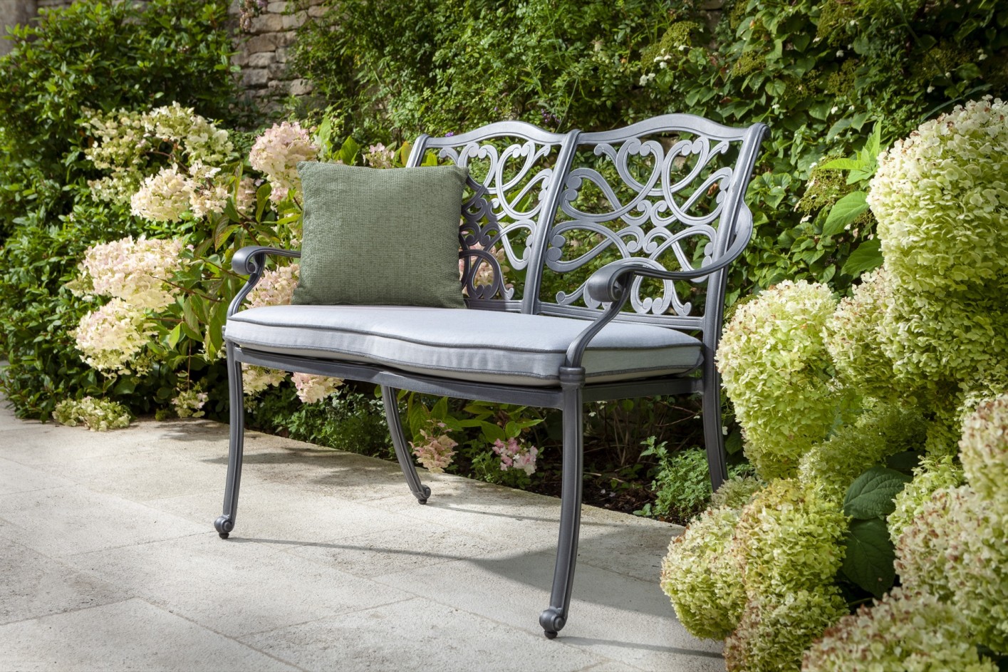 Hartman Hartman Capri 2 Seat Garden Furniture Bench - Antique Grey Cast