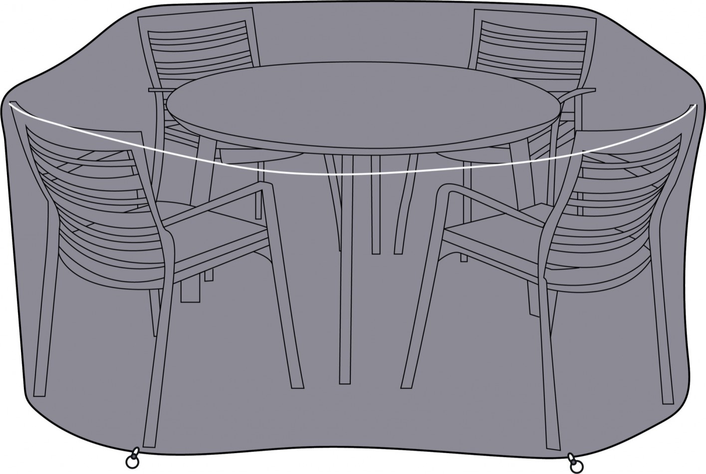 Hartman Hartman 4 Seat Round Garden Furniture Set Cover Amalfi Cast