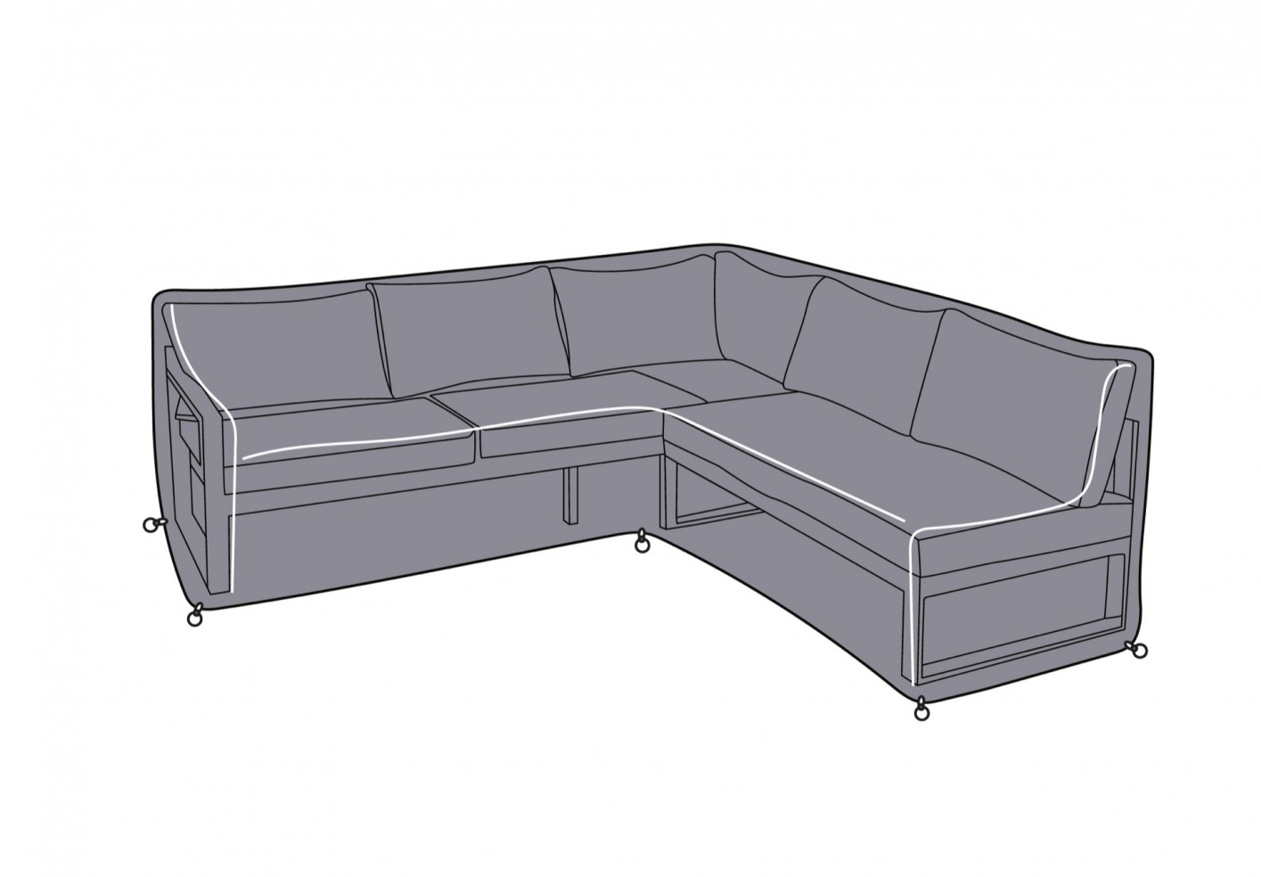 Hartman Hartman Square Corner Garden Furniture Lounge Sofa Cover Aluminium Garden Furniture