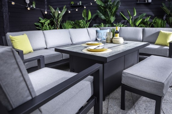 Hartman Apollo Rectangular Gas, Garden Sofa Set With Fire Pit Coffee Table